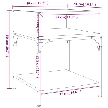 vidaXL Κομοδίνο Καπνιστή Δρυς 40x41x50cm από Επεξεργασμένο Ξύλο 1 τεμ.