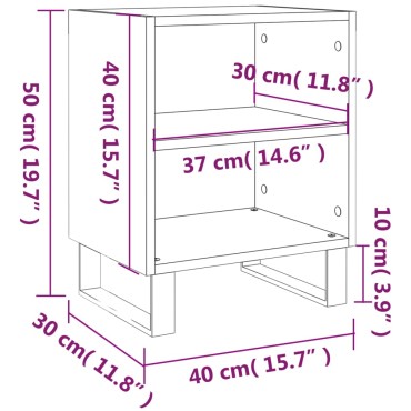 vidaXL Κομοδίνα 2 τεμ. Λευκά 40x30x50cm από Επεξεργασμένο Ξύλο