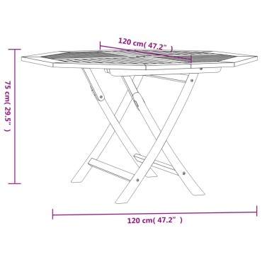 vidaXL Τραπέζι Κήπου Πτυσσόμενο 110x110x75cm Μασίφ Ξύλο Teak 1 τεμ.