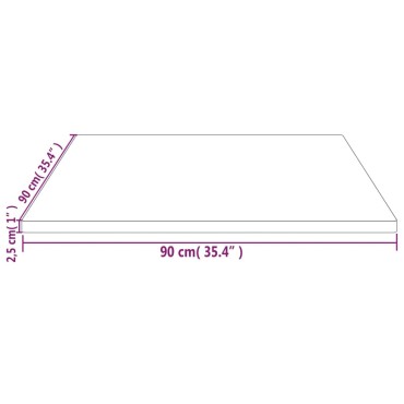 vidaXL Επιφάνεια Τραπεζιού Τετράγωνη 90x90x2,5cm Μασίφ Ξύλο Πεύκου 1 τεμ.