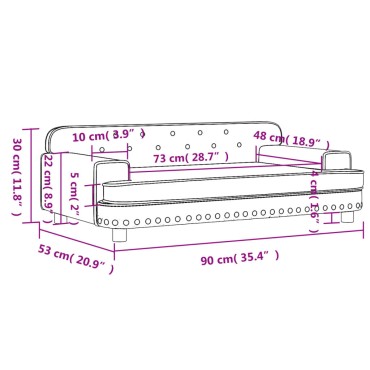 vidaXL Καναπές Παιδικός Ανοιχτό Γκρι 90x53x30cm από Βελούδο 1 τεμ.