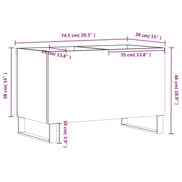 vidaXL Δισκοθήκη Sonoma Δρυς 74,5x38x48cm από Επεξεργασμένο Ξύλο