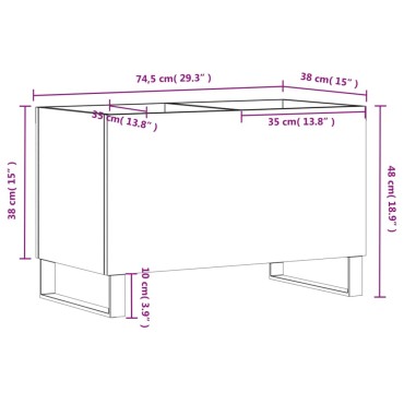 vidaXL Έπιπλο Δίσκων Λευκό 74,5x38x48cm από Επεξεργασμένο Ξύλο 1 τεμ.