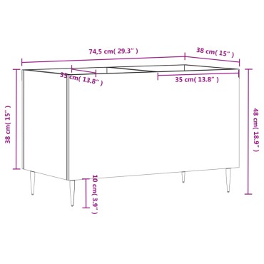 vidaXL Έπιπλο Δίσκων Λευκό 74,5x38x48cm από Επεξεργασμένο Ξύλο 1 τεμ.