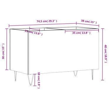 vidaXL Δισκοθήκη Καπνιστή Δρυς 74,5x38x48cm από Επεξεργασμένο Ξύλο