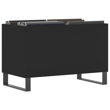 vidaXL Δισκοθήκη Μαύρη 74,5x38x48cm από Επεξεργασμένο Ξύλο