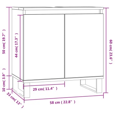 vidaXL Ντουλάπι Μπάνιου Γυαλ. Λευκό 58x33x60cm από Επεξεργ. Ξύλο 1 τεμ.