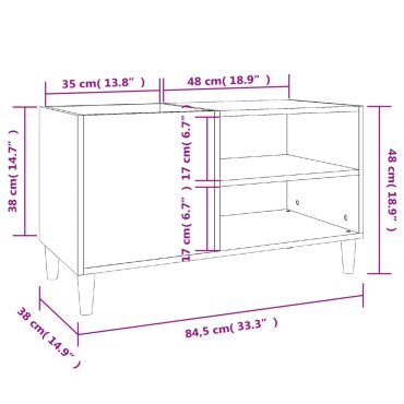 vidaXL Δισκοθήκη Καπνιστή Δρυς 84,5x38x48cm από Επεξεργασμένο Ξύλο