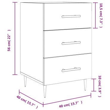 vidaXL Κομοδίνο Καπνιστή Δρυς 40x40x66cm από Επεξεργασμένο Ξύλο 1 τεμ.