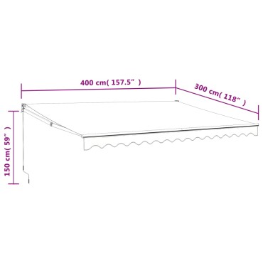 vidaXL Τέντα Πτυσσόμενη Αυτόματη Κρεμ 4 x 3 μ.