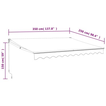 vidaXL Τέντα Πτυσσόμενη Αυτόματη Κρεμ 3,5 x 2,5 μ.