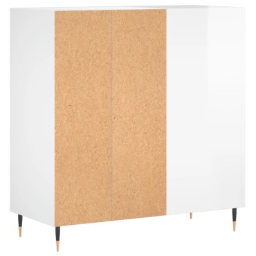 vidaXL Δισκοθήκη Γυαλιστερή Λευκή 84,5x38x 89cm από Επεξεργ. Ξύλο