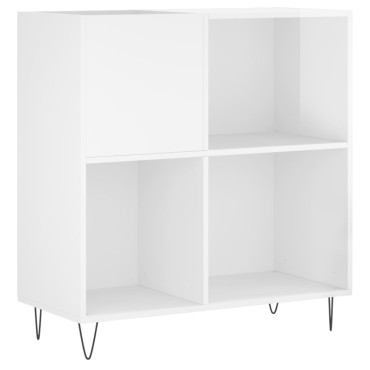 vidaXL Δισκοθήκη Γυαλιστερή Λευκή 84,5x38x 89cm από Επεξεργ. Ξύλο