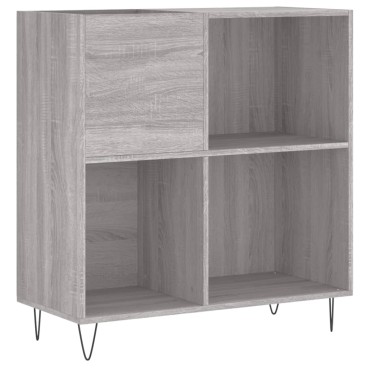 vidaXL Δισκοθήκη Γκρι Sonoma 84,5x38x89cm από Επεξεργασμένο Ξύλο