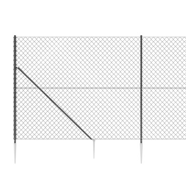 vidaXL Συρματόπλεγμα Περίφραξης Ανθρακί 1,8 x 25 μ. με Καρφωτές Βάσεις