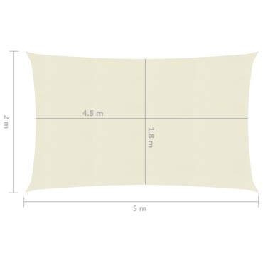 vidaXL Πανί Σκίασης Κρεμ 2 x 5 μ. από HDPE 160 γρ./μ²