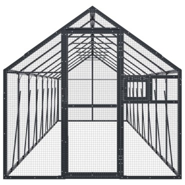 vidaXL Κλουβί Ανθρακί 1,79 x 8 x 1,85 μ. από Αλουμίνιο