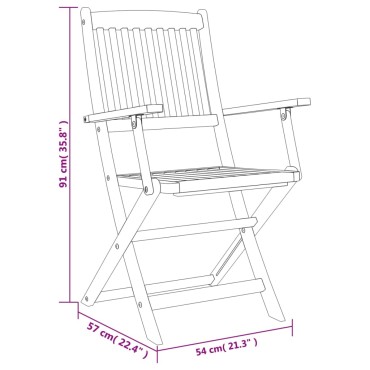 vidaXL Σετ Τραπεζαρίας Κήπου 5 τεμ. από Μασίφ Ξύλο Ακακίας 110x75cm