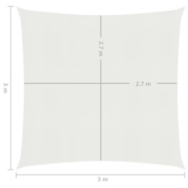 vidaXL Πανί Σκίασης Λευκό 3 x 3 μ. από HDPE 160 γρ./μ²