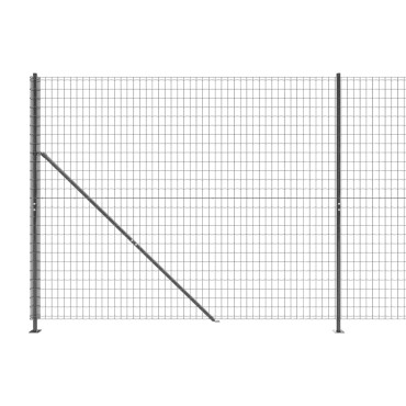 vidaXL Συρματόπλεγμα Περίφραξης Ανθρακί 1,6 x 25 μ. με Βάσεις Φλάντζα