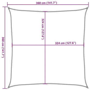 vidaXL Πανί Σκίασης Καφέ 3,6 x 3,6 μ. από HDPE 160 γρ./μ²