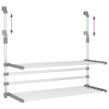 vidaXL Απλώστρα για Μπαλκόνι 89 x 25 x (60-95) εκ. από Αλουμίνιο