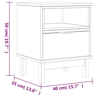 vidaXL Κομοδίνο FLAM 40x35x50cm από Μασίφ Ξύλο Πεύκου 1 τεμ.