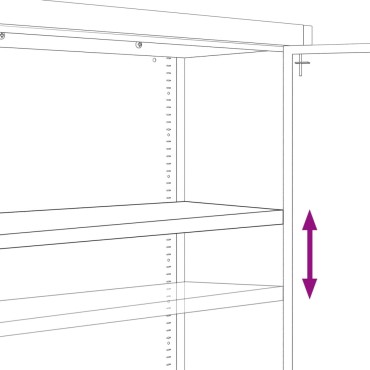 vidaXL Αρχειοθήκη Μαύρη 90x40x200cm από Ατσάλι 1 τεμ.