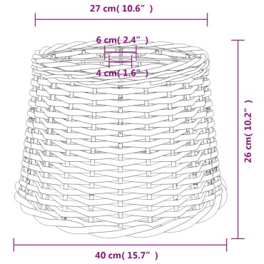 vidaXL Καπέλο Φωτιστικού Οροφής Καφέ Ø40x26 εκ. από Wicker