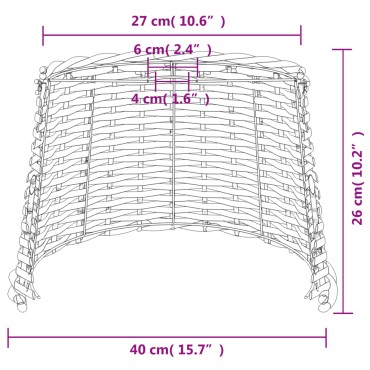 vidaXL Καπέλο Φωτιστικού Οροφής Καφέ Ø40x26 εκ. από Wicker