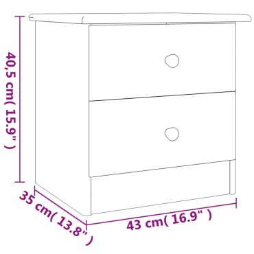 vidaXL Κομοδίνο ALTA Λευκό 41x35x41cm από Μασίφ Ξύλο Πεύκου 1 τεμ.