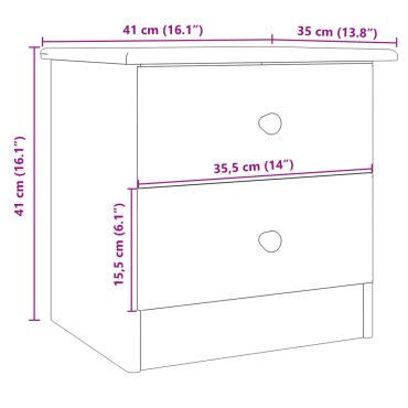 vidaXL Κομοδίνο ALTA 41x35x41cm από Μασίφ Ξύλο Πεύκου 1 τεμ.