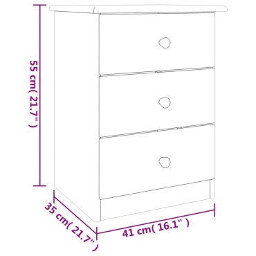 vidaXL Κομοδίνο ALTA 41x35x55,5cm από Μασίφ Ξύλο Πεύκου 1 τεμ.