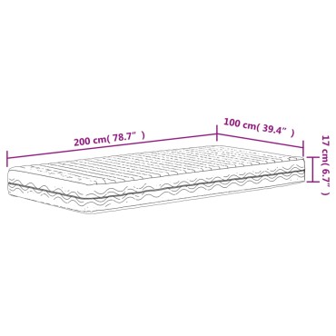 vidaXL Στρώμα Αφρού Σκληρότητα H2 H3 Λευκό 100x200cm 1 τεμ. - Μονό