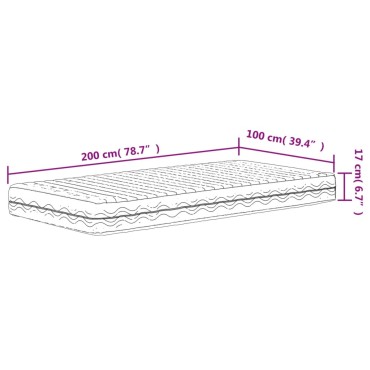 vidaXL Στρώμα Αφρού Σκληρότητα H2 H3 Λευκό 100x200cm 1 τεμ. - Μονό