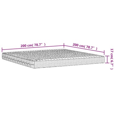 vidaXL Στρώμα Αφρού Σκληρότητα H2 H3 Λευκό 200x200cm 1 τεμ. - Διπλό