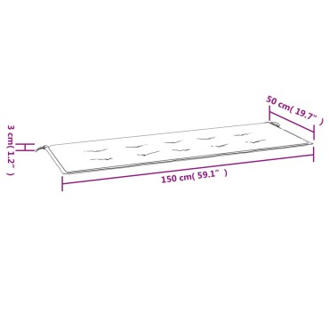 vidaXL Μαξιλάρι Πάγκου Κήπου Μπλε Ρουά 150x50x3 εκ. Ύφασμα Oxford