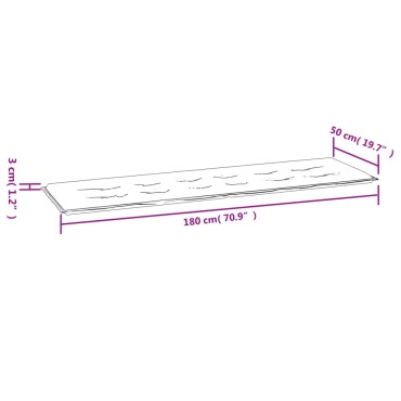 vidaXL Μαξιλάρι για Παγκάκι Κήπου Γκρι Καρό 180x50x3 εκ. Υφασμάτινο