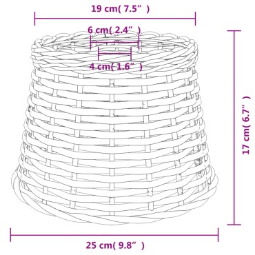 vidaXL Καπέλο Φωτιστικού Καφέ Ø25x17 εκ. από Wicker