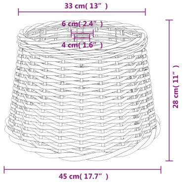 vidaXL Καπέλο Φωτιστικού Λευκό Ø45x28 εκ. από Wicker