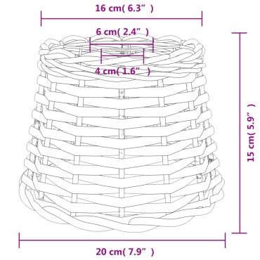 vidaXL Καπέλο Φωτιστικού Καφέ Ø20x15 εκ. από Wicker