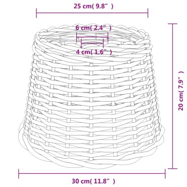 vidaXL Καπέλο Φωτιστικού Καφέ Ø30x20 εκ. από Wicker