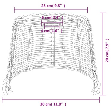 vidaXL Καπέλο Φωτιστικού Καφέ Ø30x20 εκ. από Wicker