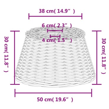 vidaXL Καπέλο Φωτιστικού Καφέ Ø50x30 εκ. από Wicker