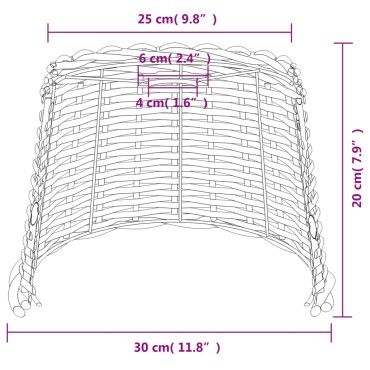 vidaXL Καπέλο Φωτιστικού Λευκό Ø30x20 εκ. από Wicker