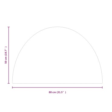 vidaXL Πλάκα Τζακιού Γυάλινη Ημικυκλική 800 x 500 χιλ.