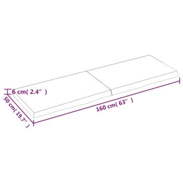 vidaXL Πάγκος Μπάνιου Σκούρο Καφέ 160x50x(2-6) εκ. Επεξεργ. Μασίφ Ξύλο