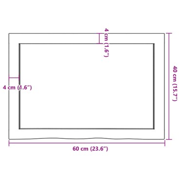 vidaXL Επιφ Τραπεζιού Αν Καφέ 60x40x(2-4)cm Επεξ. Μασίφ Ξύλο Δρυός 1 τεμ.