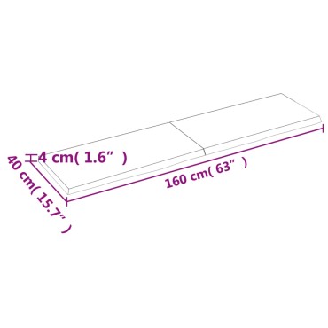 vidaXL Επιφ Τραπεζιού Αν Καφέ 160x40x(2-4)cm Επεξ. Μασίφ Ξύλο Δρυός 1 τεμ.