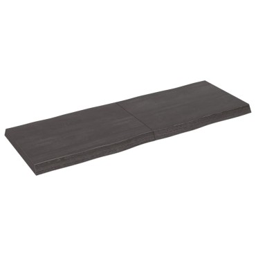 vidaXL Επιφ Τραπεζιού Αν Καφέ 140x50x(2-6)cm Ακατέργ. Μασίφ Ξύλο Δρυός 1 τεμ.